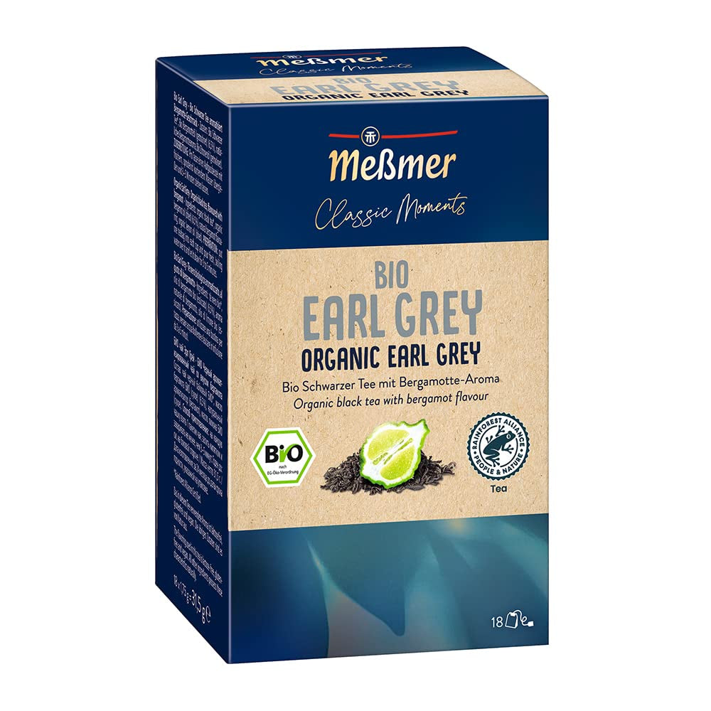 Meßmer Classic Moments Bio Earl Grey | 100 % organic | Ceai negru | 18 pliculețe de ceai