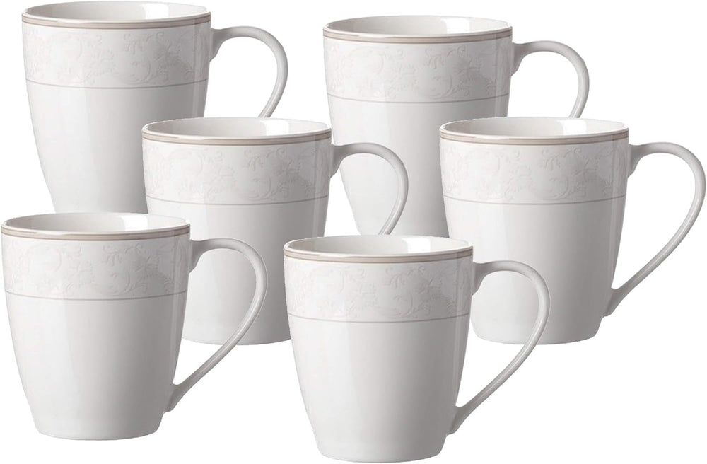 Ritzenhoff & Breker Kaffeeservice Isabella, 18-Teilig, Fine-China-Porzellangeschirr, Weiß Mit Ornamenten, 37 X 26 X 25 Cm Seturi vesela masa Naty Shop Kaffeebecher