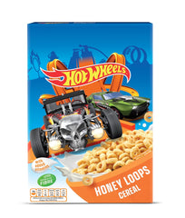 Hot Wheels Honey Loops Crunchy Celozrnné snídaňové cereálie s přidanými vitamíny, 1 balení (1 x 375 g)