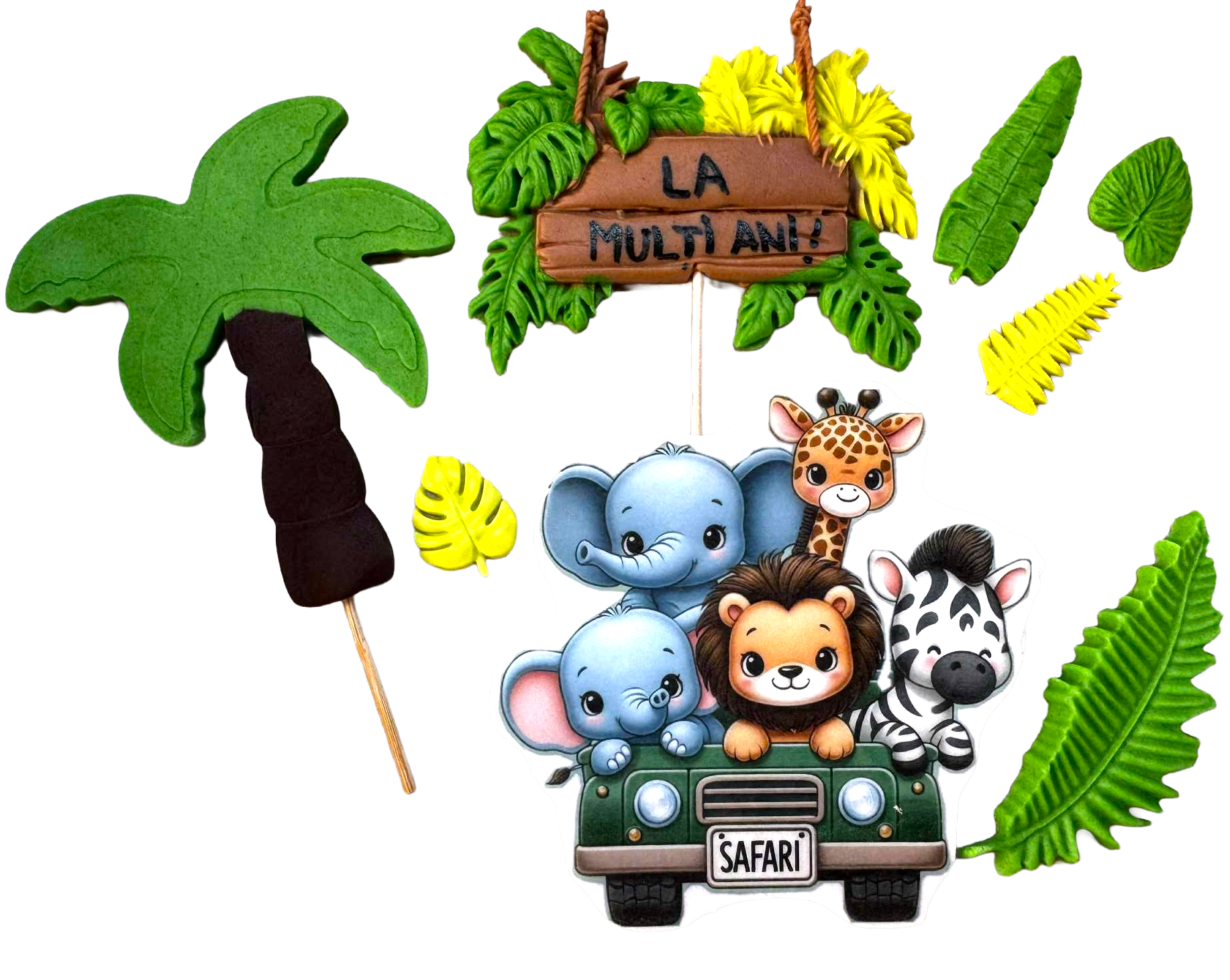 Safari sada – 8 jedlých figurek z cukrové hmoty na dorty