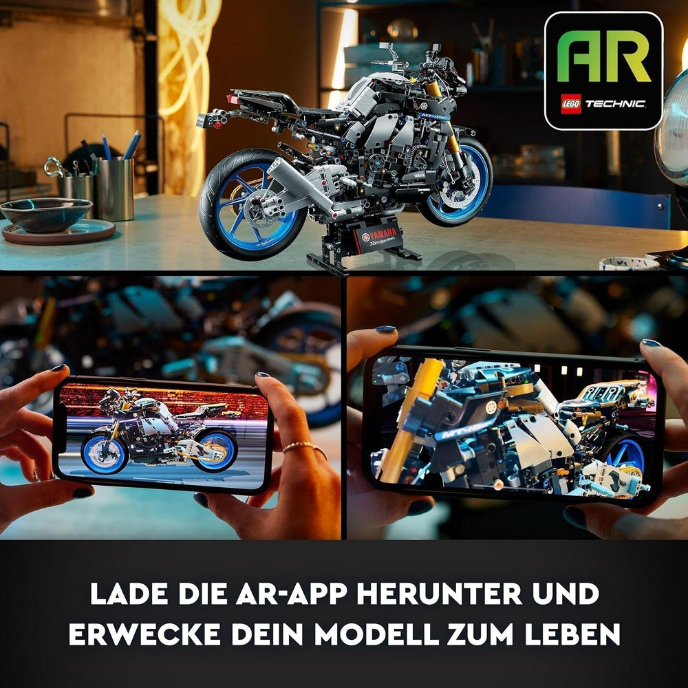 LEGO 42159 Technic Stavebnice modelu motocyklu Yamaha MT-10 SP pro dospělé, autentický model vozidla se čtyřválcovým motorem, funkční řízení a aplikace Ar, dárek pro muže a ženy Stavebnice Besuche den LEGO-Store