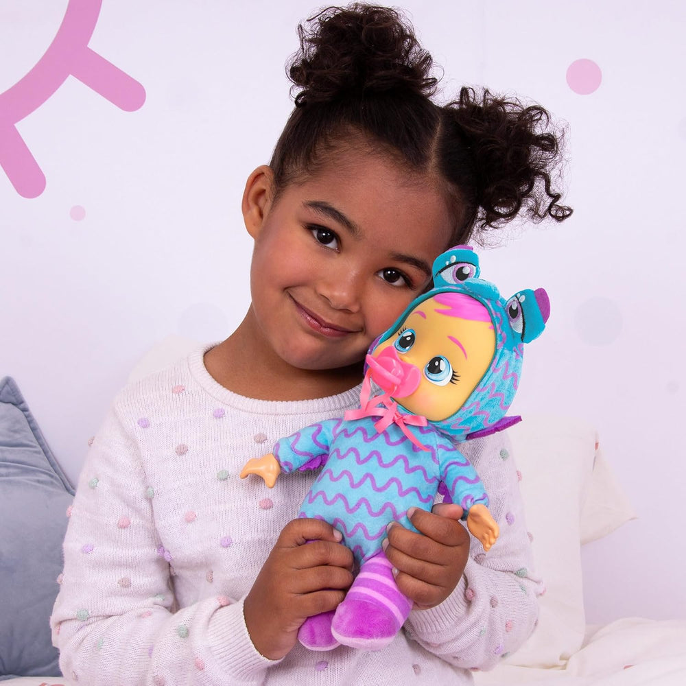 Cry Babies Tiny Cuddles Monster Momo, Plüsch-Baby-Puppe, Tiny Cuddles s osobním pyžamem pro příšerky, das echte Tränen weint, Kinder ab 18+ Monaten