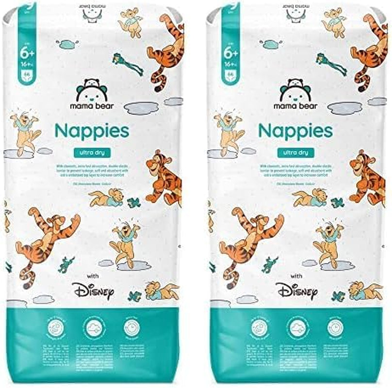 Značka Amazon: Mama Bear Disney Ultra Dry plenky, velikost 3 (4–9 kg) – měsíční krabička, bílá, počet 172 (2 balení po 86)