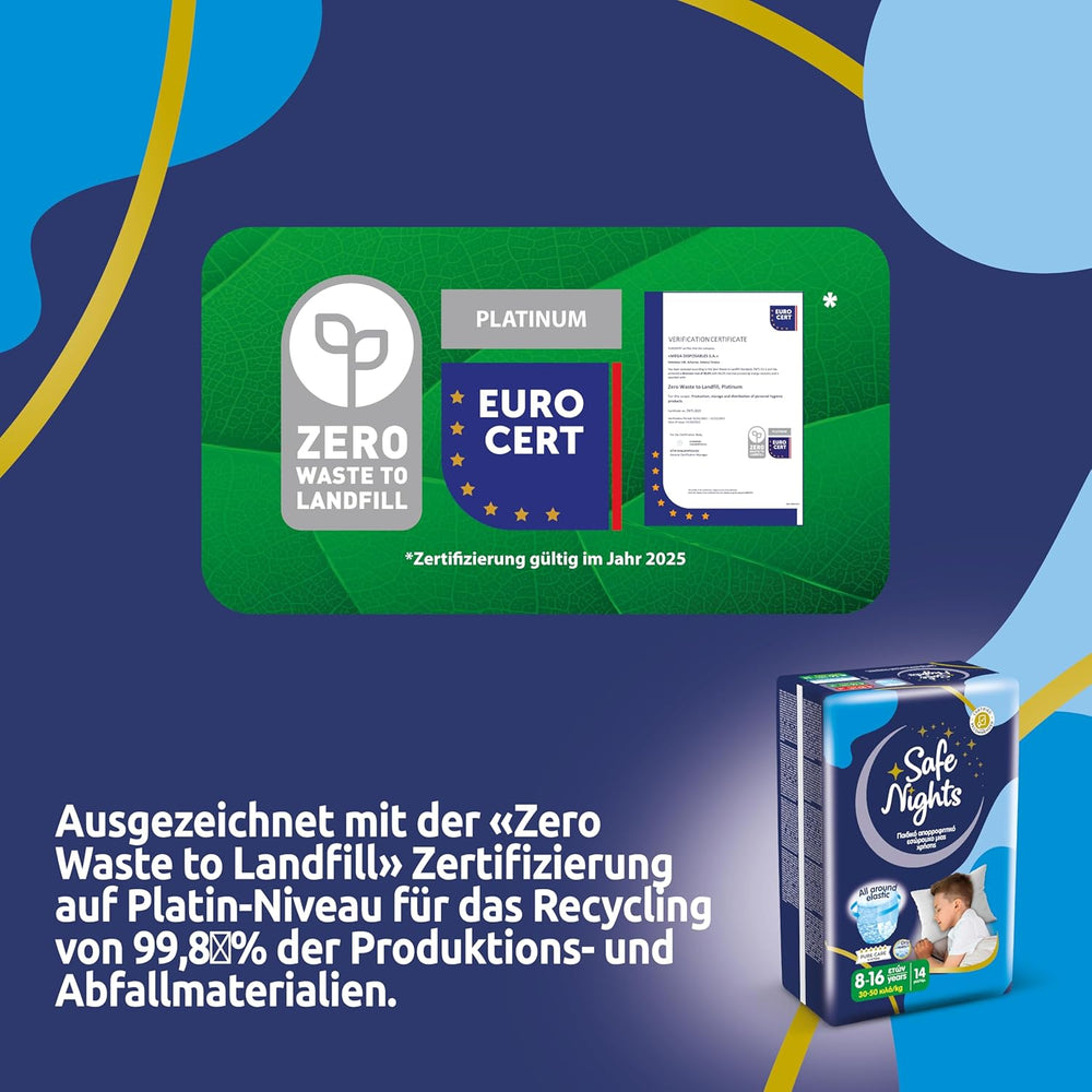 Safe Nights Boy, noční kalhoty pro věk 8-16 let (30-50 kg), 84 kusů