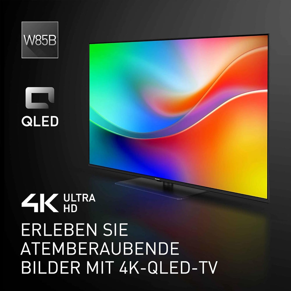 Televizor Panasonic Premium TV-50W85BEZ, seria W85B, 50 inch, televizor inteligent QLED 4K Ultra HD, 2025, 120 Hz, Fire TV, Dolby Vision și Atmos, mod Joc Extrem, Alexa, asistență Apple, Bluetooth, negru