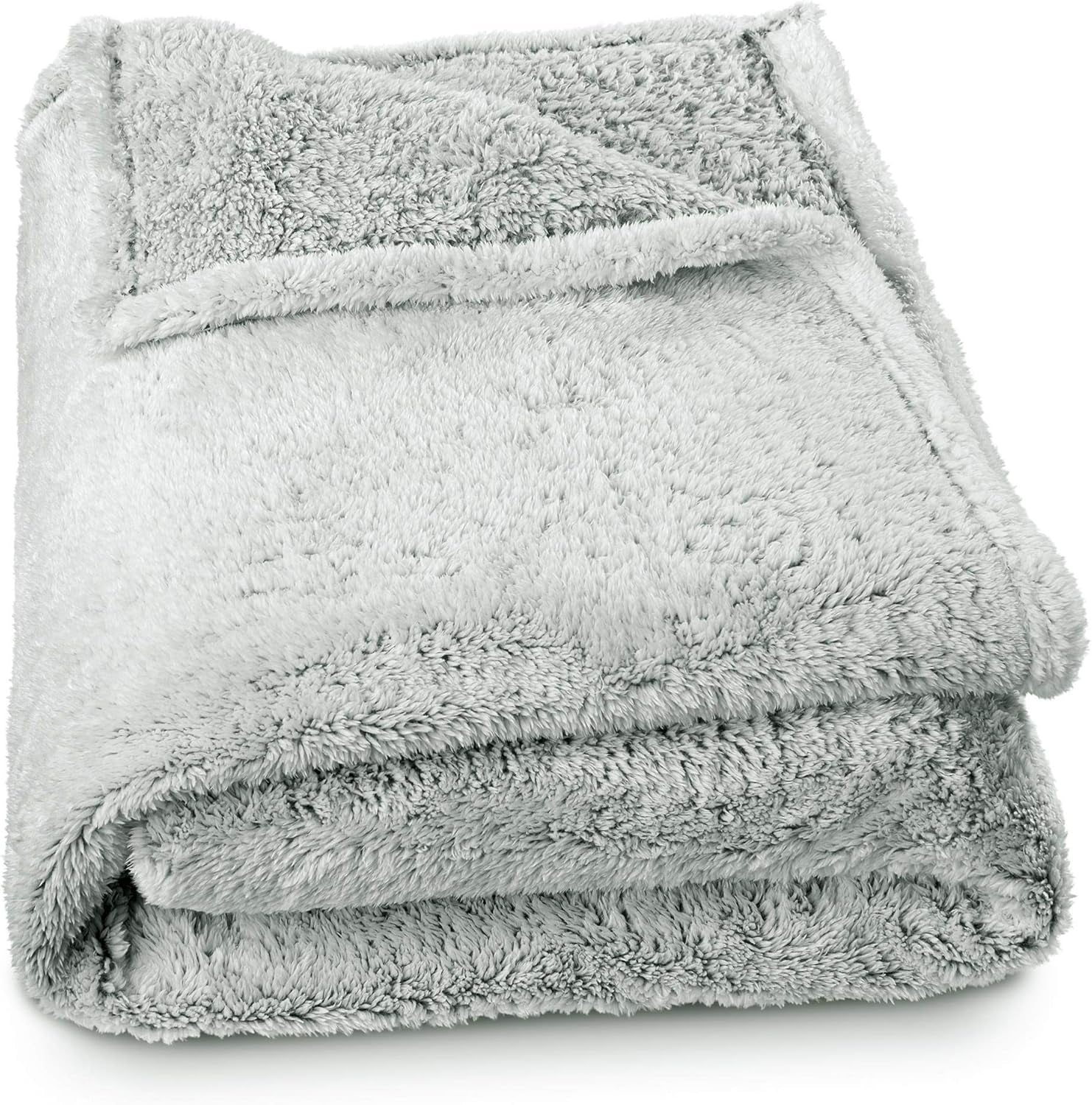 Aqua-Textil Fluffy Cuddly Deka 150 X 200 Cm Šedá Bílá Melange Plyšová TV Deka Přehoz Sherpa Fleece Oeko-Tex Ottawa Postele a deky Besuche den aqua-Textil-Store Fleece Sherpa White Grey Pohodlná deka 150 X 200 Cm