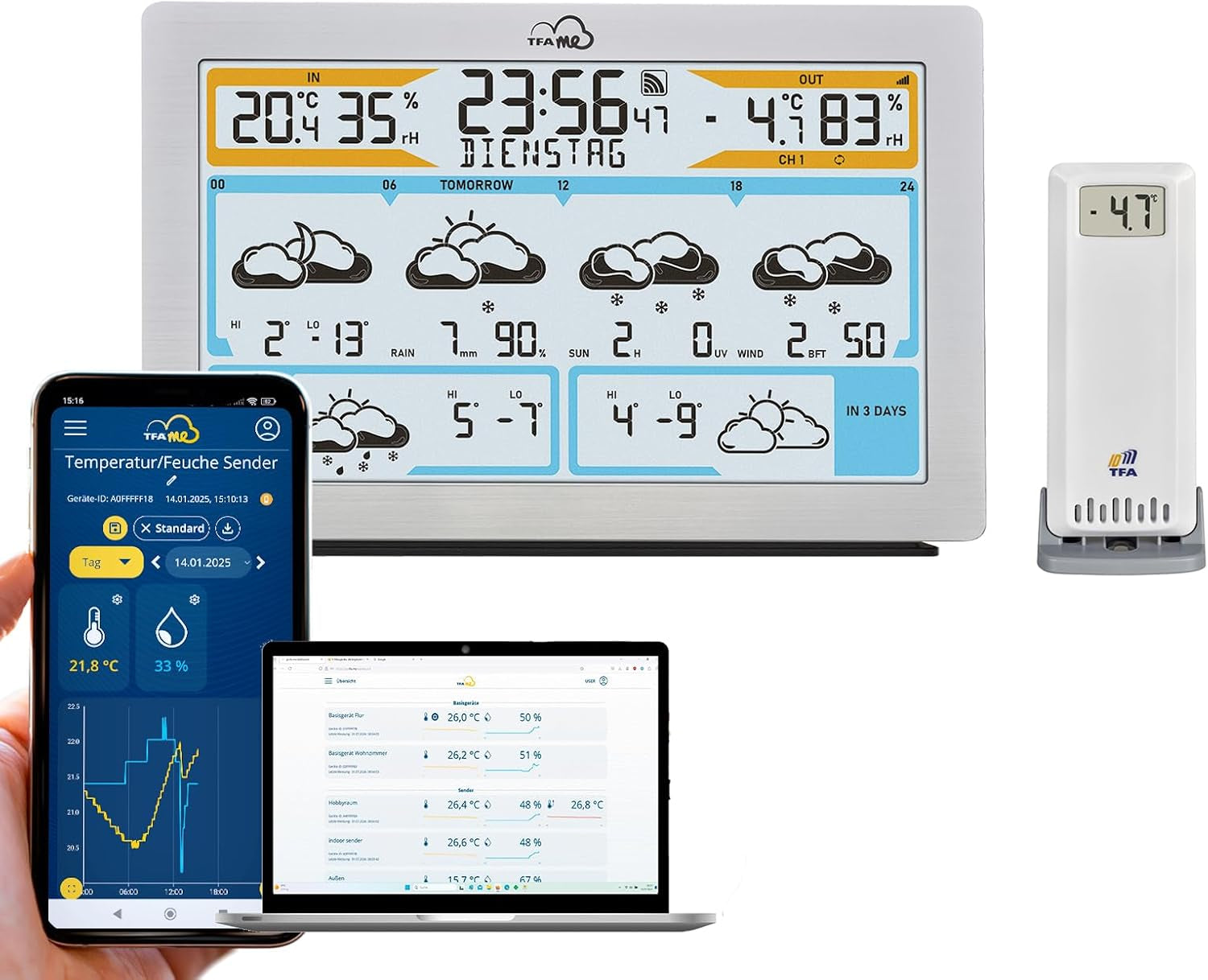 TFA Dostmann TFA-ID ID-A5 Pool Transmitter TFA-ID ID-A5 Pool, 30.3907.02, kompatibilní se systémem TFA.me, WLAN kompatibilní, pro online sledování bazénů, jezírek, ledových lázní, dálkový, měření teploty vody, 868 MHz, bílá