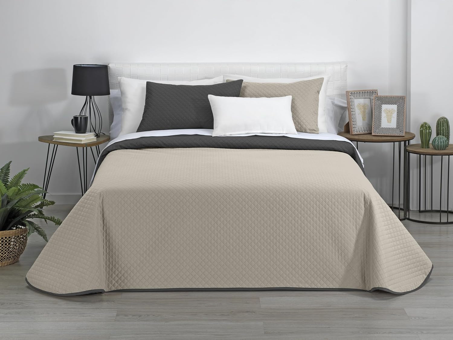 Estoralis | AVA | Oboustranná butiková přikrývka | Pro všechna roční období | Barva - Šedá/Antracit | Na postel 80/90 cm. postel. (180 X 270 Cm. Ancho X Alto) | Prošívaná přikrývka Přikrývky a přikrývky Naty Shop