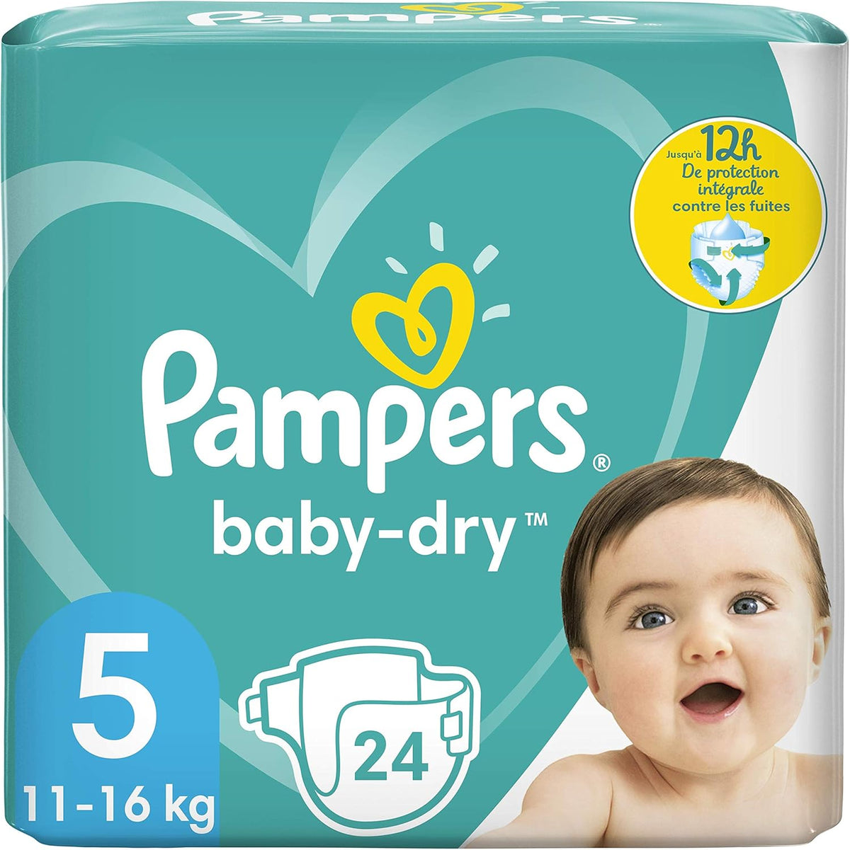 Plenky Pampers pro miminka vel. 5 (11-16 kg), 24 kusů, až 12 hodin ochrany proti protečení