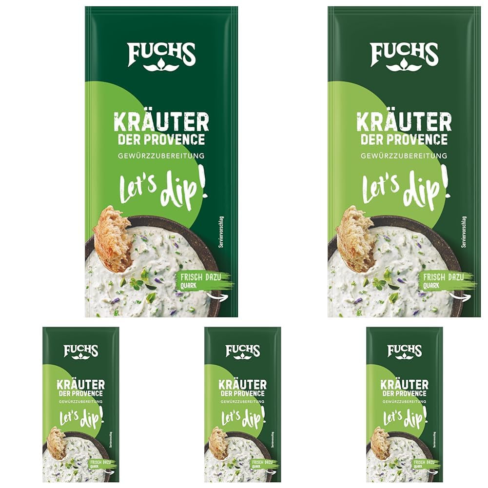 Fuchs Gewürze - Pojďme se máčet! Kräuter der Provence Gewürzzubereitung, Gewürz für Kräuterquarkdip, 7,5 g v sáčku