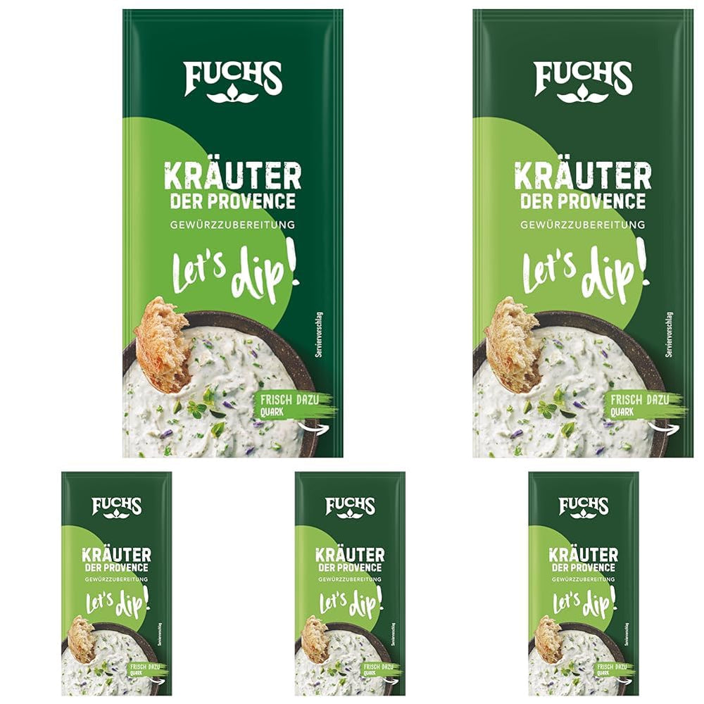 Fuchs Gewürze - Pojďme se máčet! Kräuter der Provence Gewürzzubereitung, Gewürz für Kräuterquarkdip, 7,5 g v sáčku