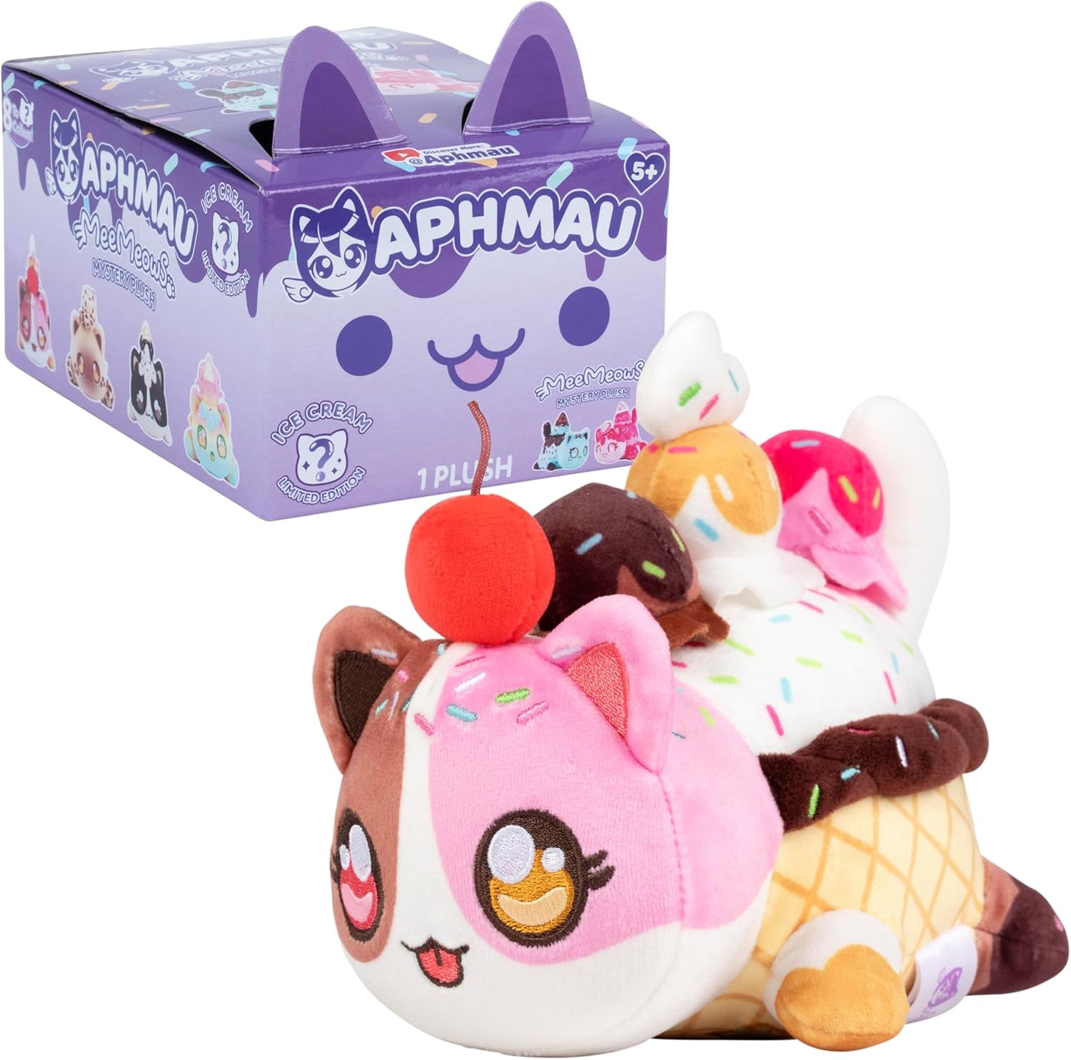 Aphmau - 15 cm Mystery Meemeows Plush - Ice Cream Akční figurky Naty Shop