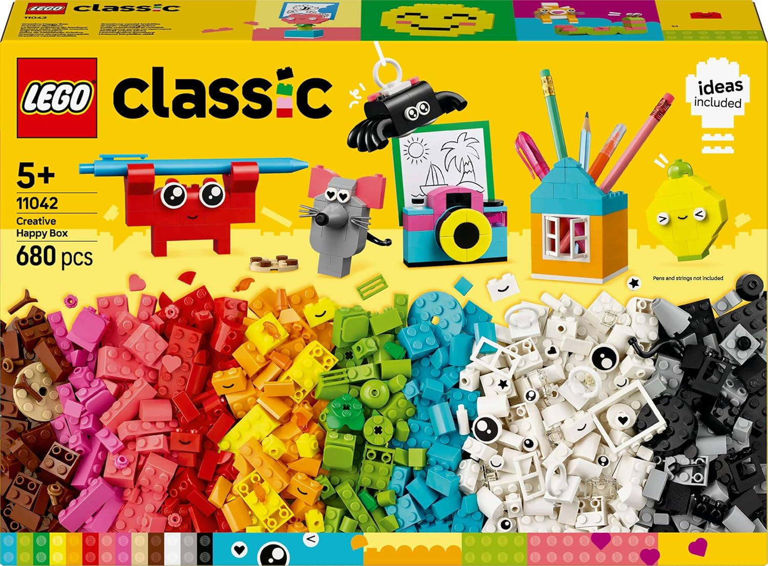 LEGO Classic Creative Fun Box, Barevné stavebnice pro nápadité hraní rolí, Stavebnice pro začátečníky, Hračky pro dívky a chlapce od 5 let, Přestavitelné modely 11042 Stavebnic Besuche den LEGO-Store