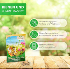 Magic of Nature Balcony Box Mix - 10g Semena - Rostliny šetrné k včelám - Snadné použití - Včelí ráj - 5 původních kultivovaných druhů - Vhodné do truhlíků a květináčů