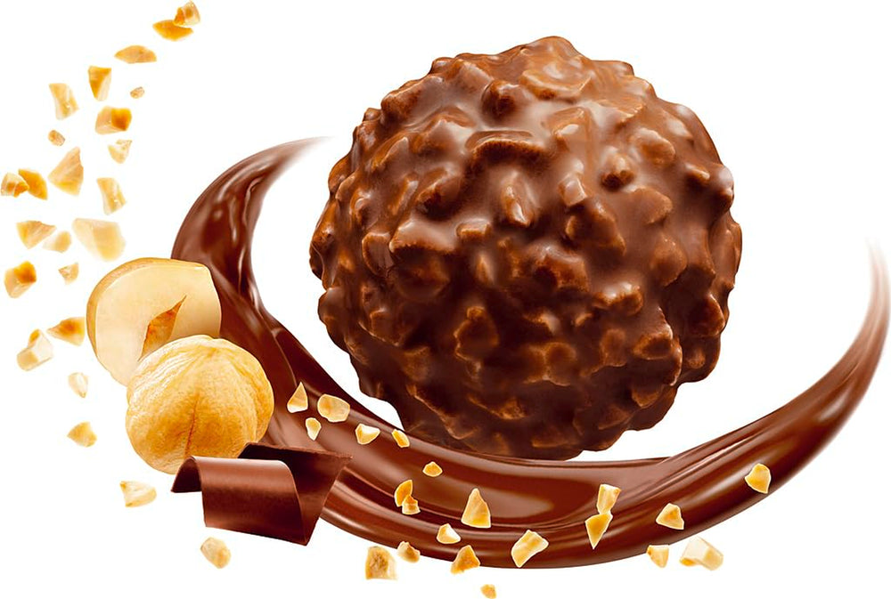 Ferrero Rocher – Křupavé a krémové oříškové pralinky – dárek k Valentýnu pro něj a pro ni – 16 balení po 4 jednotlivých pralinkách