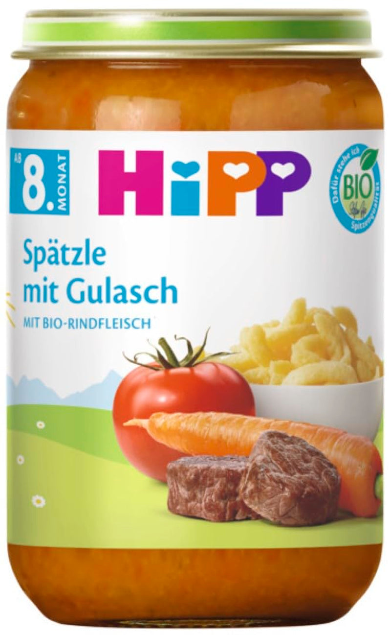 Hipp Bio Menu od 8 měsíců špagety (těstoviny) s gulášem, 220G, balení 6 ks (6X220G) Matka a dítě Naty Shop Výchozí název
