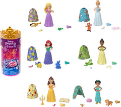Disney Prinzessin-Spielzeug, Royal Color Reveal-Puppe s 6 Überraschungen zum Auspacken, Freundschaft-Serie s figurkou přátel, inspirací Disney-Filmen