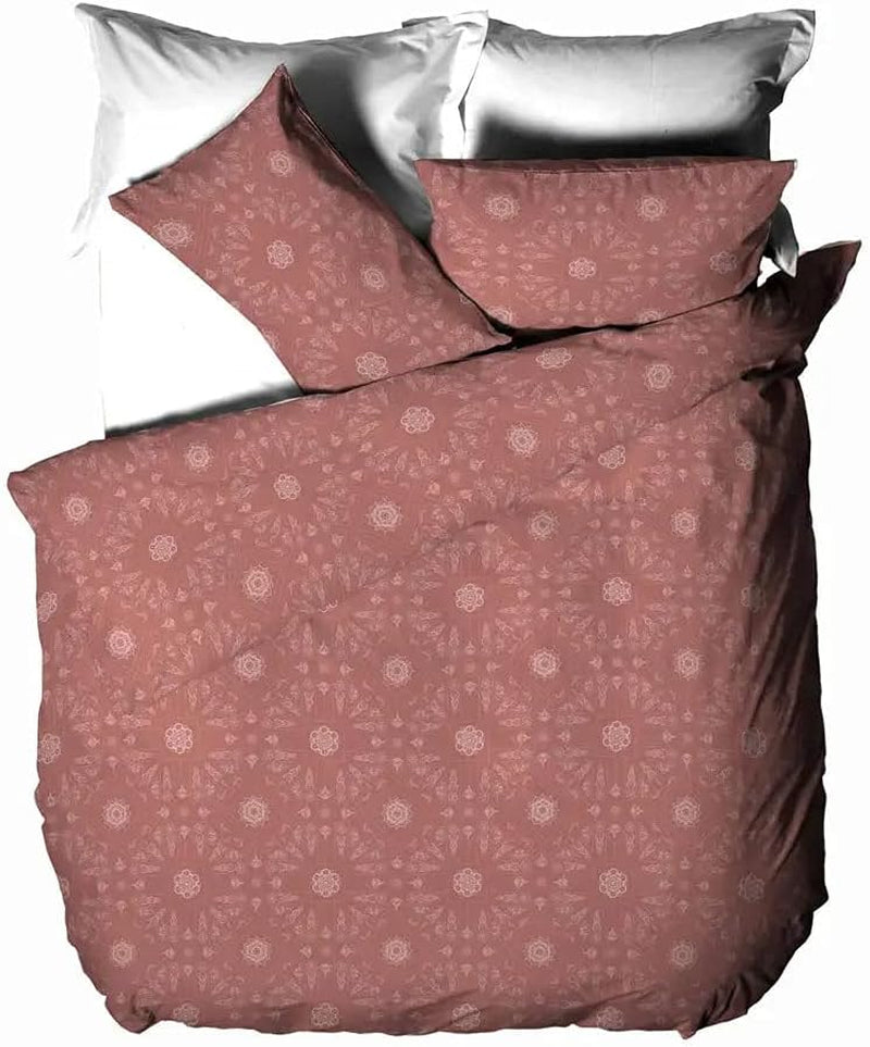 Sada povlaků na přikrývky The Linen Yard Bohemian, červená, 260 x 220 cm Peřiny a přikrývky Naty Shop Red Clay Single Bed