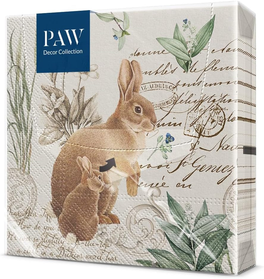 PAW - Șervețele din 3 straturi (33 X 33 Cm) I 20 bucăți I Perfect pentru Paște, petreceri, primăvară și sărbători I Decorațiuni de masă Petrecere de Paște Șervețele de hârtie colorate - Ouă de Paște în acuarelă I Ouă în acuarelă