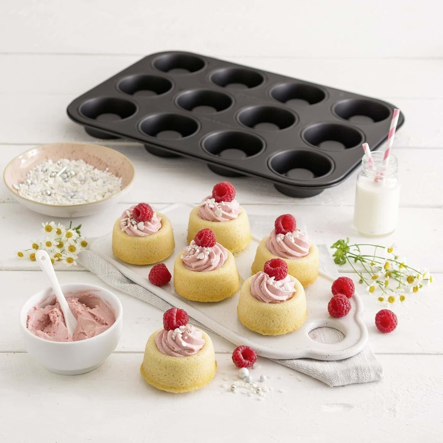 Sada Zenker Cup-Cake-Backblech 12Er – Premium Antihaftbeschichtung, Für Perfekte Cupcakes, 385X265X30Mm, Hitzebeständig Bis 230°C Formy a plechy na pečení Naty Shop