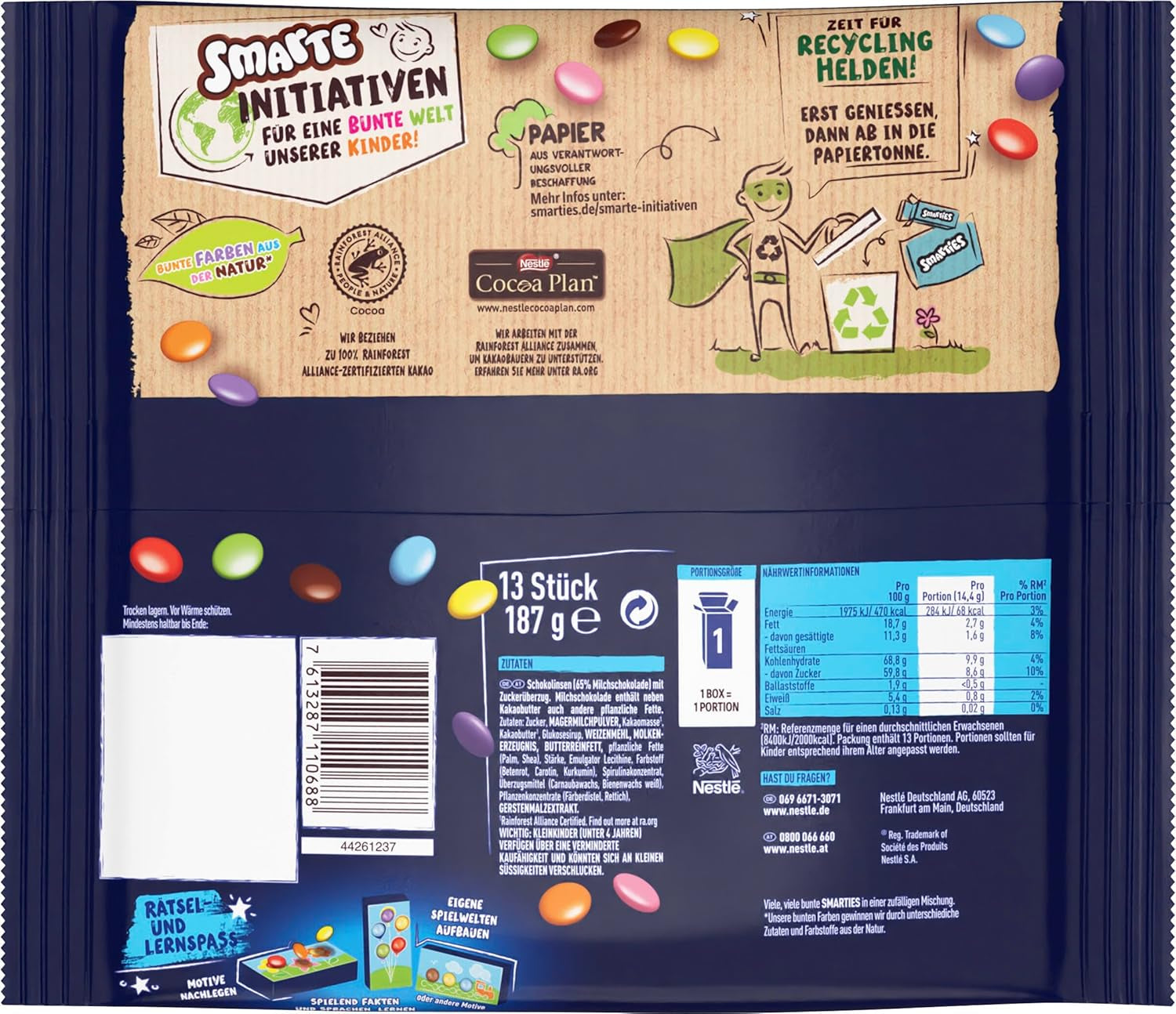 Nestlé SMARTIES Mini, malá čočka s mléčnou čokoládou, jednotlivě balené, balení 16 ks (16 x 187 g)