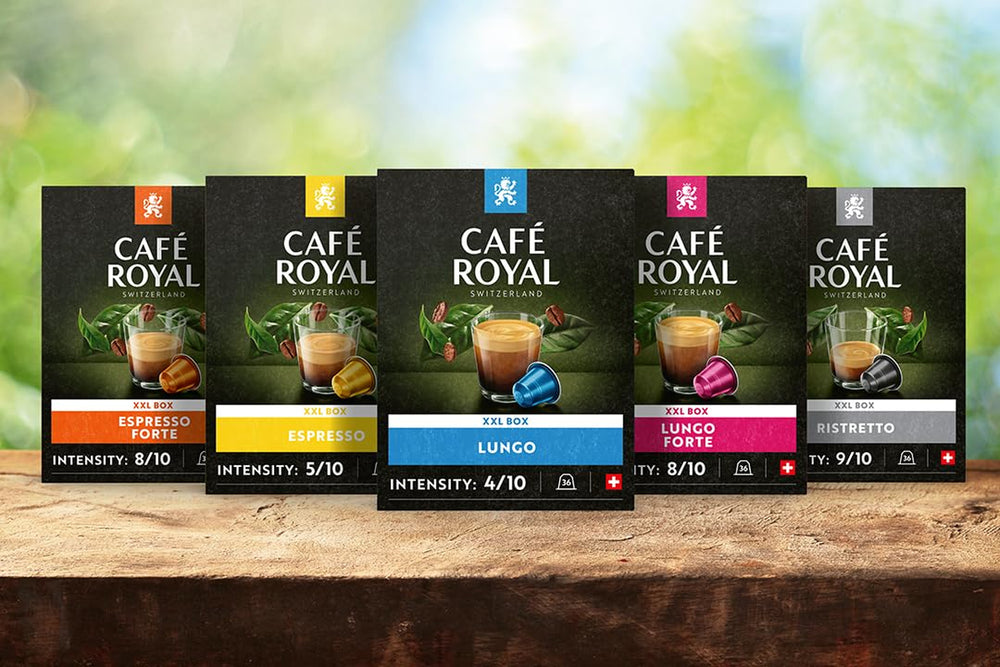 Espresso Forte 36 Kapseln für Nespresso Kaffee Maschine - 8/10 Intensität - UTZ-zertifiziert Kaffeekapseln aus Aluminium (Packung mit 3)