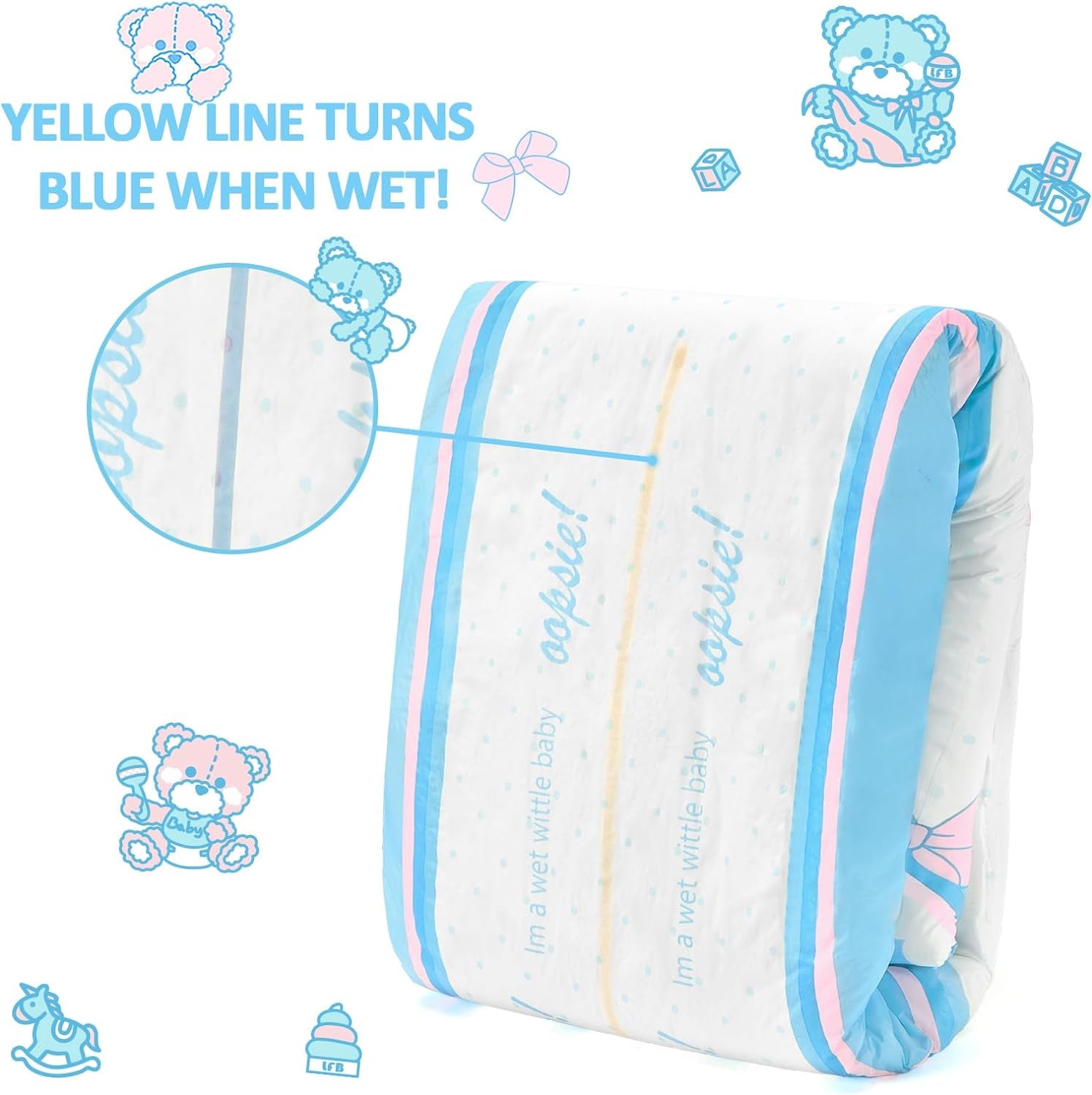 Pleny s potiskem pro dospělé 5500-5800ml 10 kusů - Toaletní kalhotky (XL)