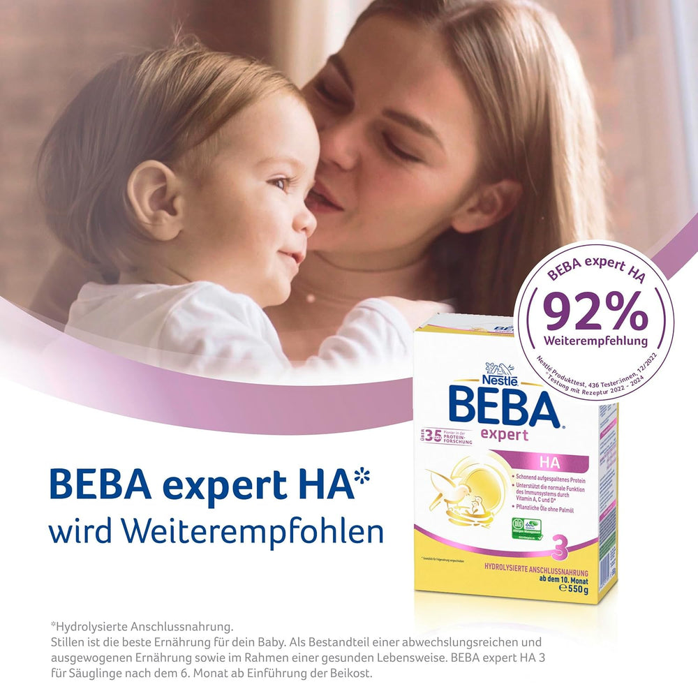 BEBA expert HA 3 Hydrolyzované pokračovací mléko, od 10 měsíců, 1 balení (1 x 550 g)