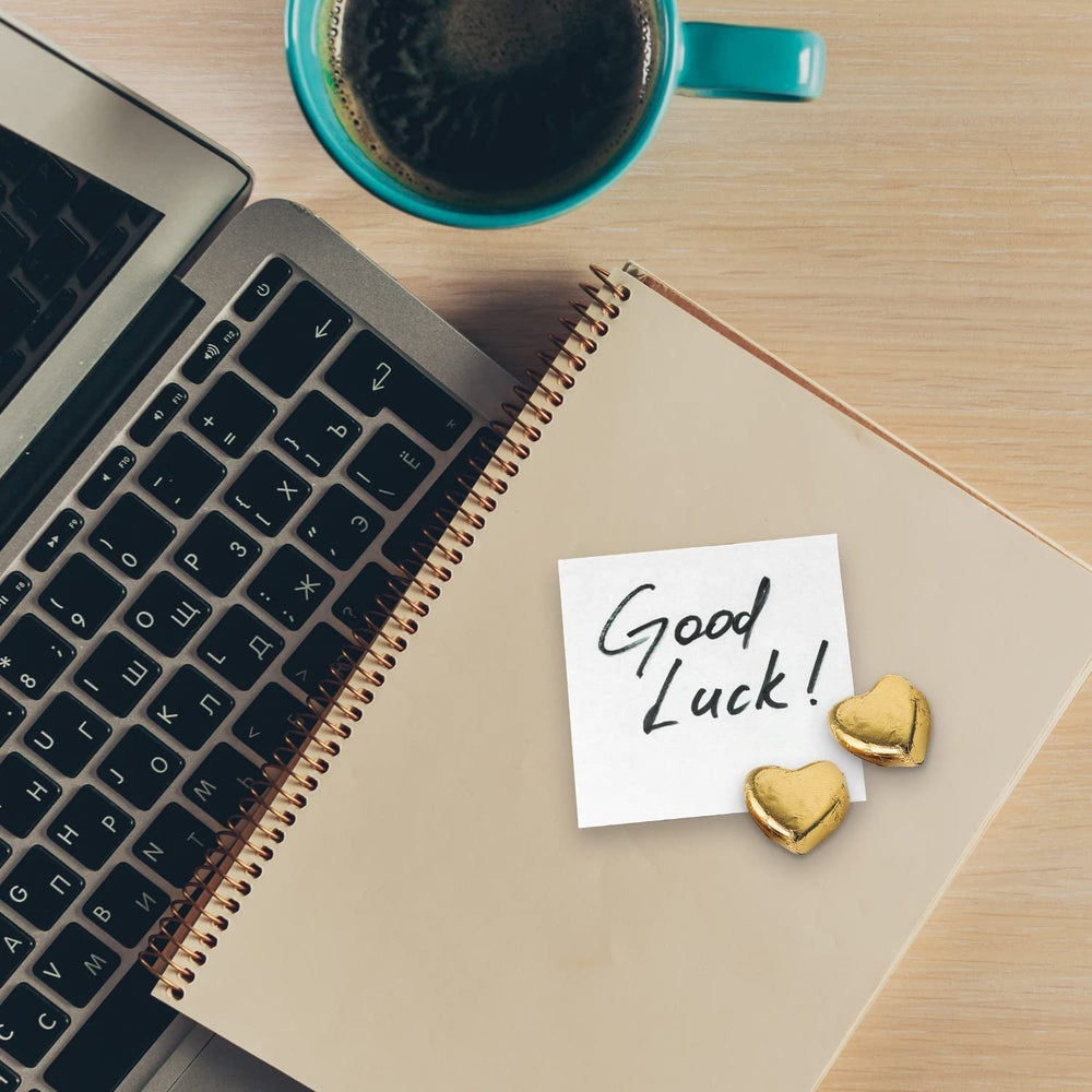 Günthart 150 bucăți Inimioare de ciocolată aurite cu umplutură de turtă dulce, 1.2 KG Bomboane de Ciocolata Naty Shop