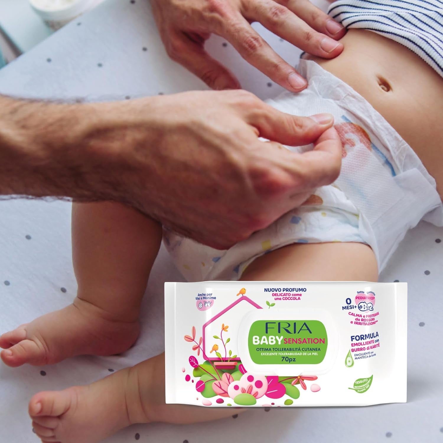 Baby Sensations s víčkem, 72 vlhčených ubrousků, čistící ubrousky pro osobní péči, unisex, děti