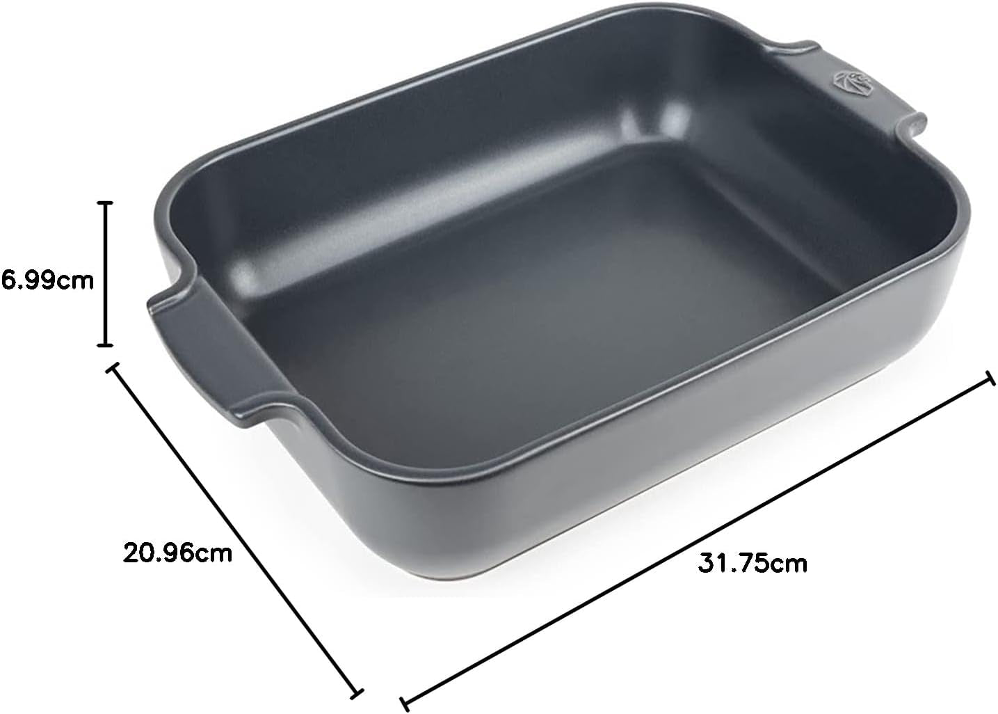 Peugeot Appolia Rechteckige Auflaufform Mit Griffen, Keramik, Schiefer / Grau, 7,2X31X21,7 Cm, Fassungsvermögen: Ca. 2 L, 60060 Formy a plechy na pečení Naty Shop