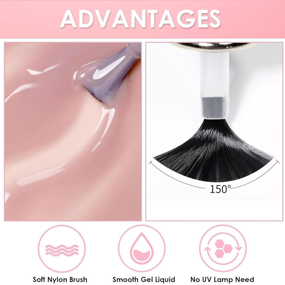 4dílná sada laků na nehty – rychleschnoucí, dlouhotrvající lak na vodní bázi – lak na nehty s vlastním designem nehtů (4dílná sada Nude Normal Style)