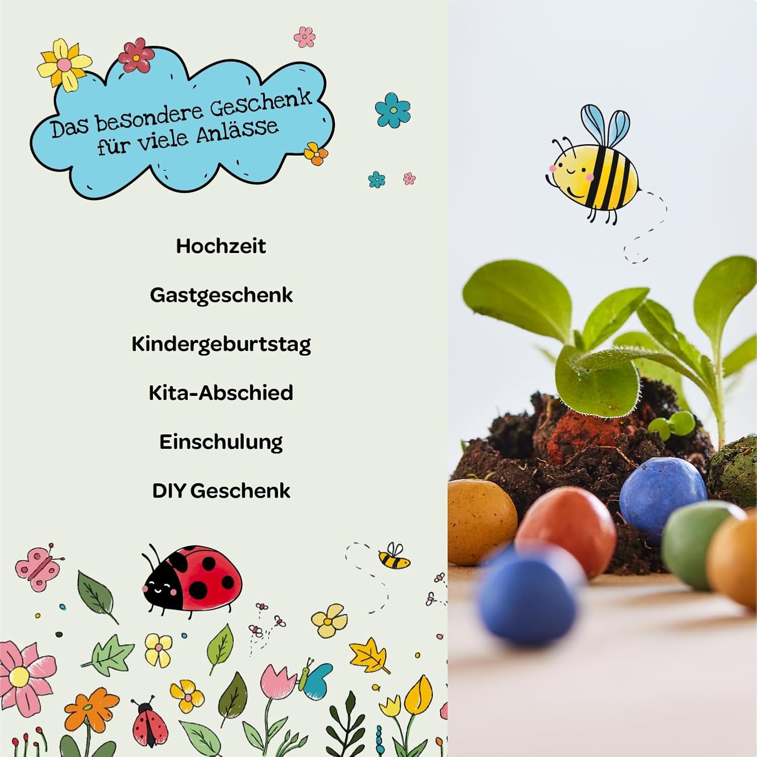 Die Stadtgärtner I 500 Bunte Blumenmurmeln – Lose & Unverpackt Zum Basteln Und Verschenken I Natürliche Geschenke Und Mitgebsel Für Kinder & Erwachsene
