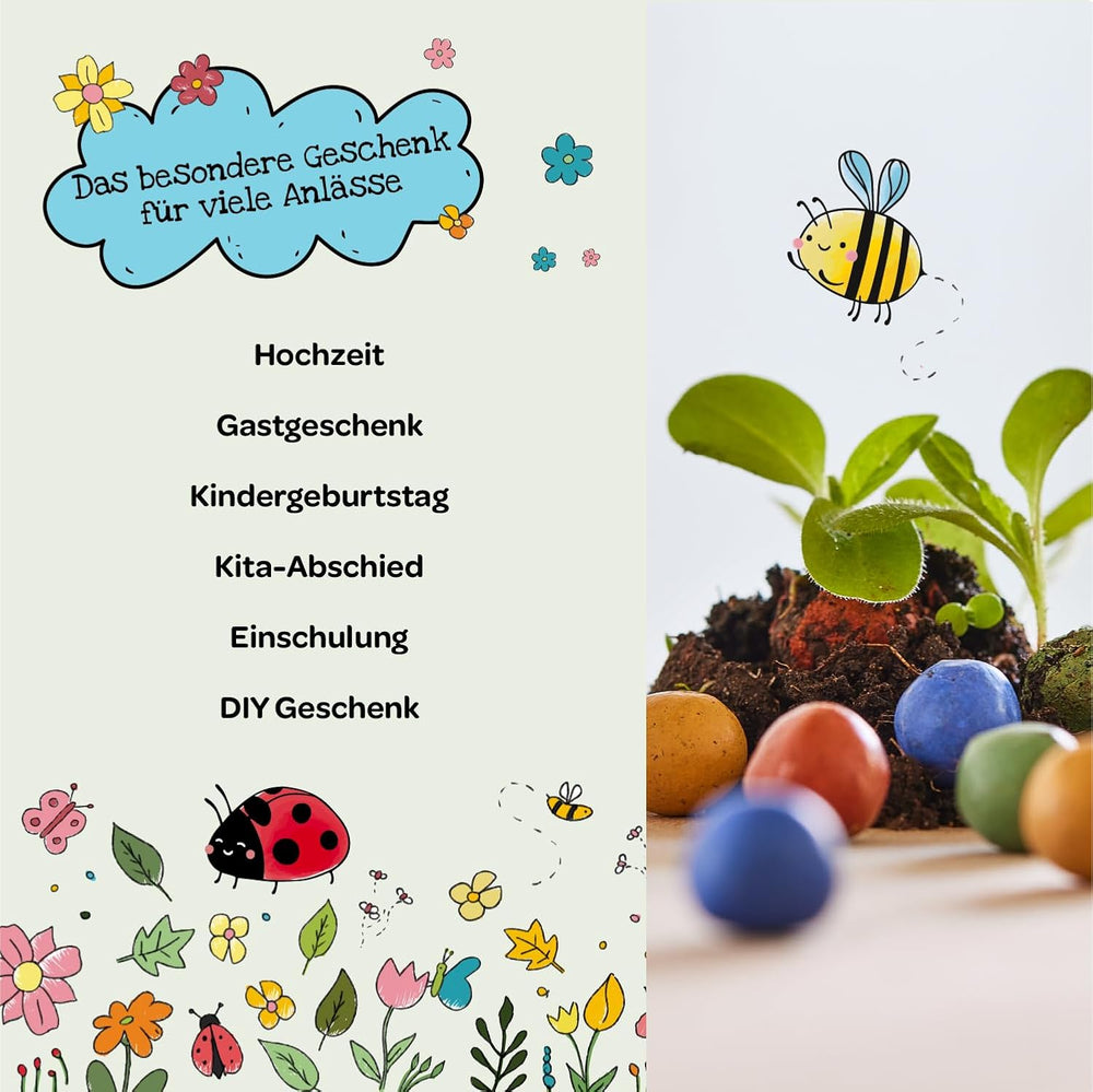 Die Stadtgärtner I 500 Bunte Blumenmurmeln – Lose & Unverpackt Zum Basteln Und Verschenken I Natürliche Geschenke Und Mitgebsel Für Kinder & Erwachsene