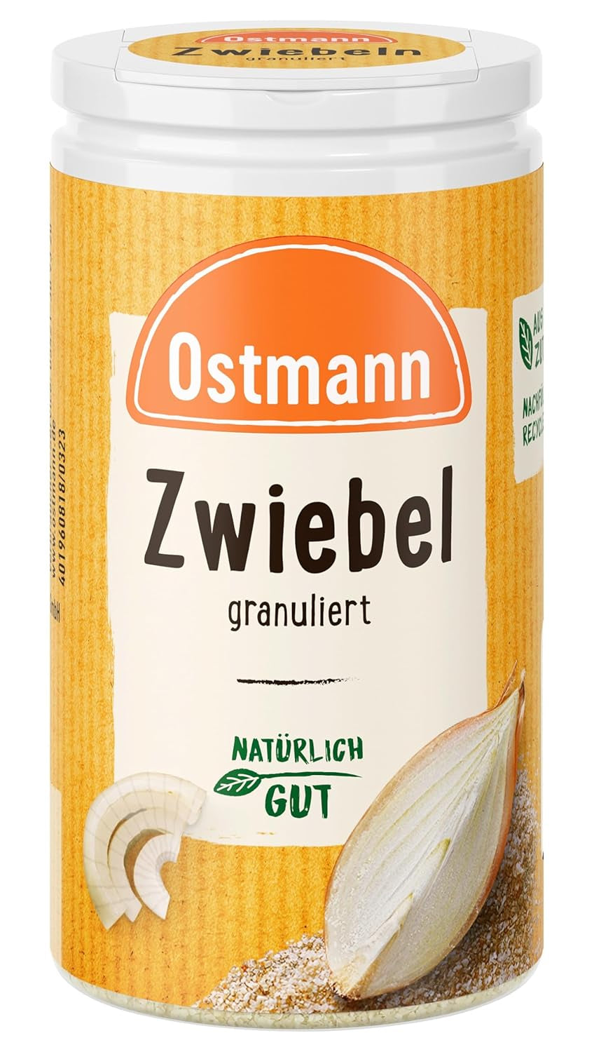 Ostmann Gewürze - Granulární Zwiebeln | Zwiebelpulver zum Würzen herzhafter Gerichte | 40 g v recyklační dávce