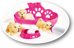 Simba 105733041 - Evi Love Puppy Love, cu TREI căței, cu coșuleț pentru câini și accesorii, păpușă de modă, 12 cm, pentru copii cu vârsta de 3 ani și peste