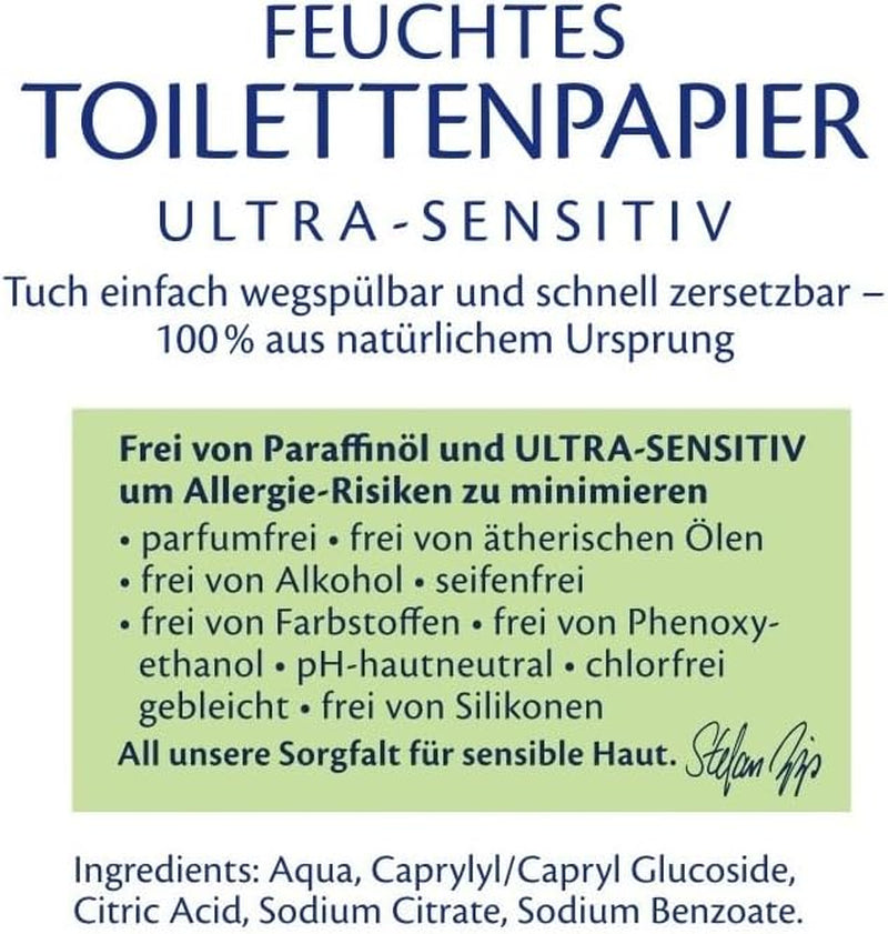 HiPP Baby Soft Wet toaletní papír (6 x 50 listů), 99 % voda, Ultra Sensitive, Neparfémovaný, s odklápěcím víčkem
