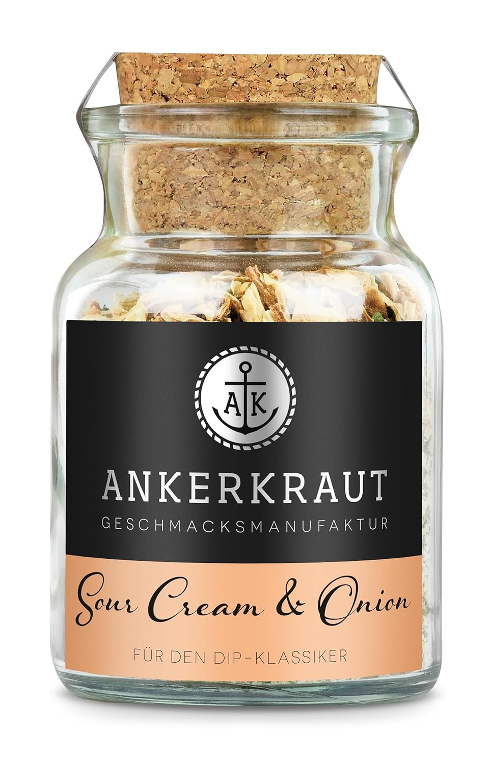 Ankerkraut "Sour-Cream & Cibule", Dip-Gewürzmischung pro Kartoffelspalten, Brot, Fleisch nebo Chips, 160 g v aromadichten sáčku
