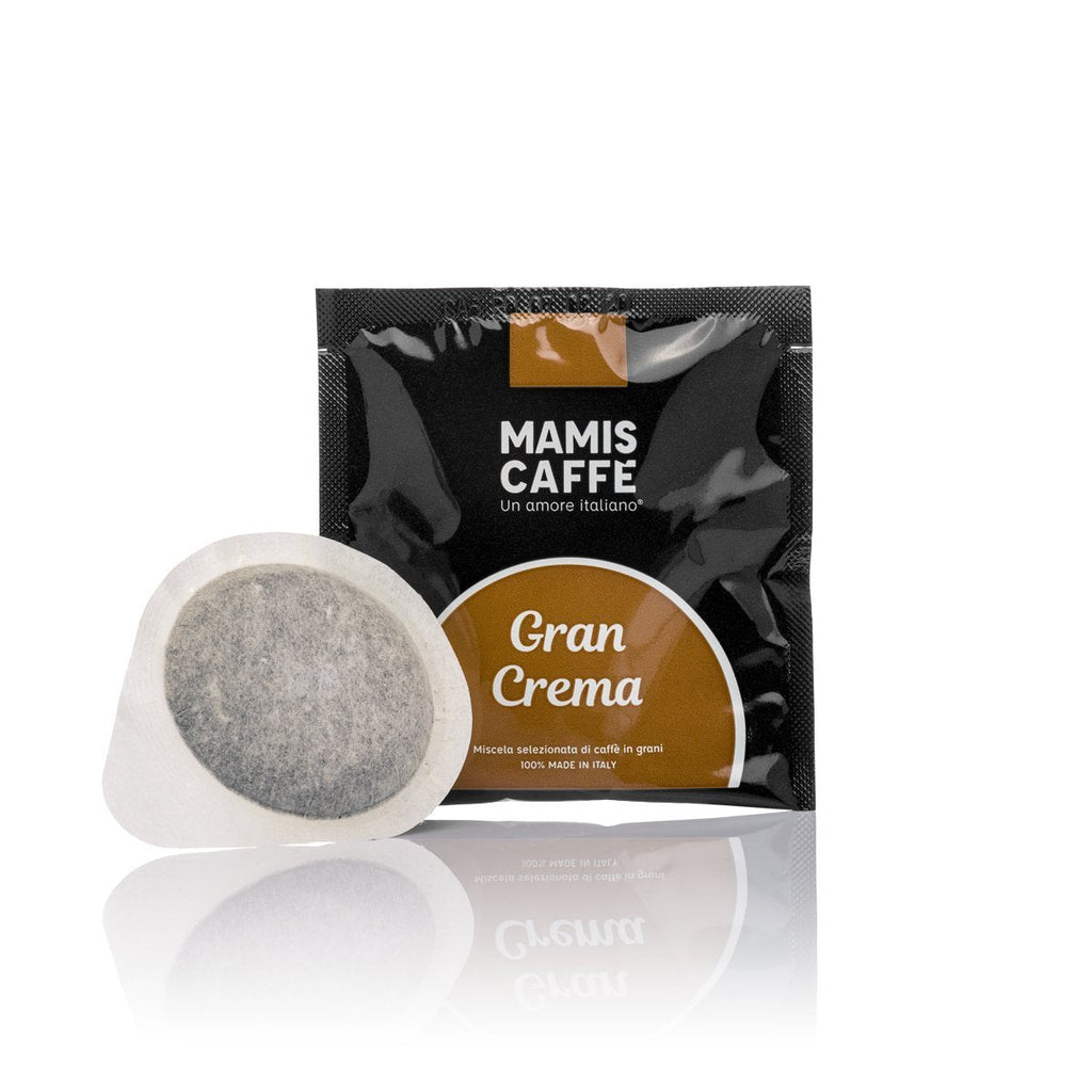 Mamis Caffè Gran Crema, boabe de espresso întregi - 100% boabe Arabica, aromă fructată, ciocolatie, ușor dulce, prăjire medie și cremă groasă, cultivate în Brazilia și Columbia Cafea Naty Shop 150 capsule Capsule