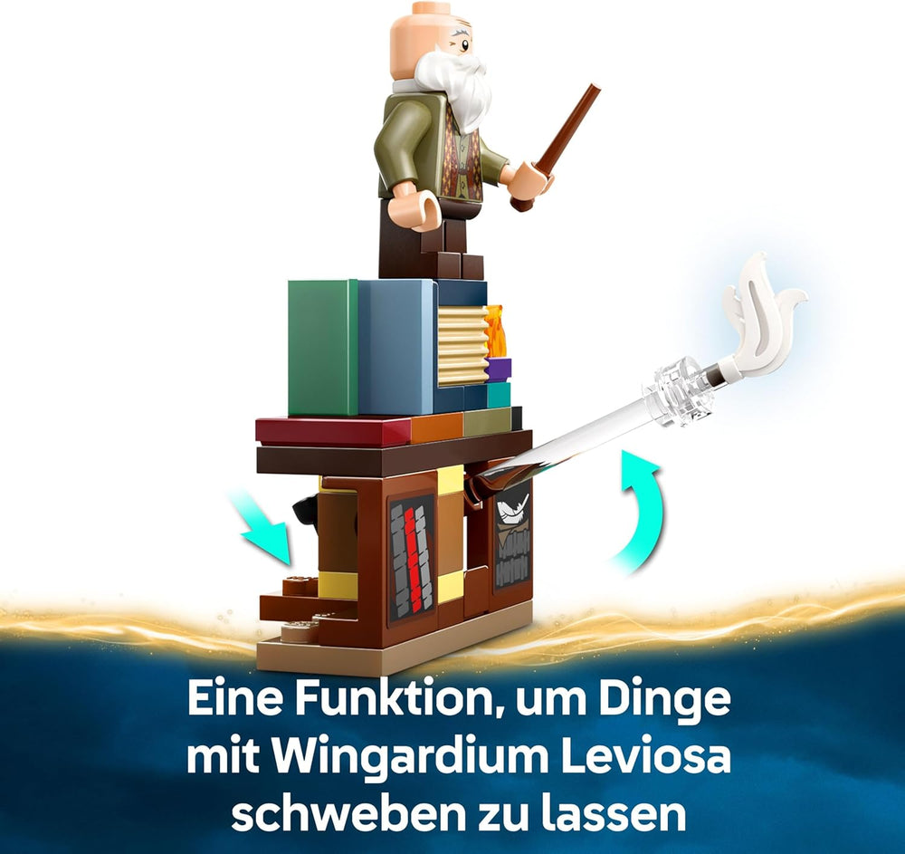 LEGO Harry Potter Schloss Hogwarts: Zauberkunstunterricht, sada se 3 minifigurkami, vč. Hermiona Granger & Ron Weasley, Wingardium Leviosa Funktion, Spielzeug für Mädchen & Jungen ab 8 Jahren 76442