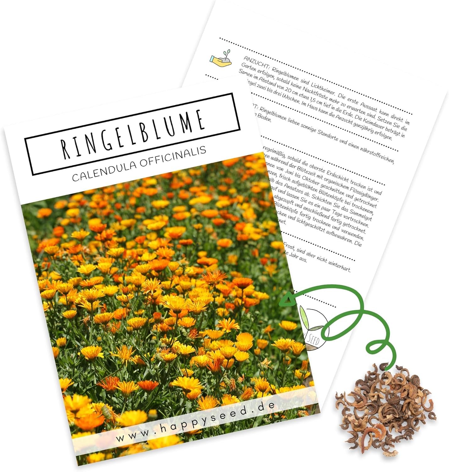 Semena měsíčku lékařského (Calendula officinalis) - Všestranná léčivá rostlina s jedlými květy a ideální pro barevné květinové louky (Abendrot)