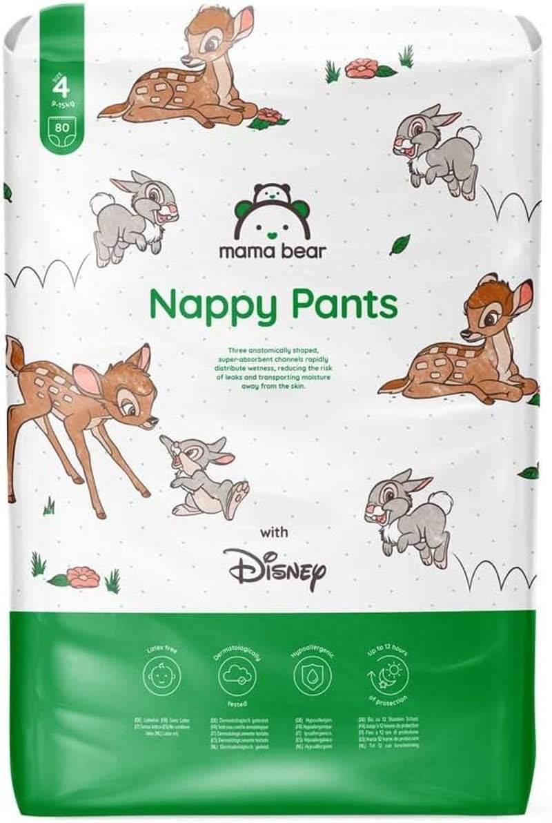 Plenky Mama Bear Disney, velikost 5 (12-17 kg), bílé, 70 kusů Mother and Child Naty Shop 4 (9-15 Kg) Individuální balení