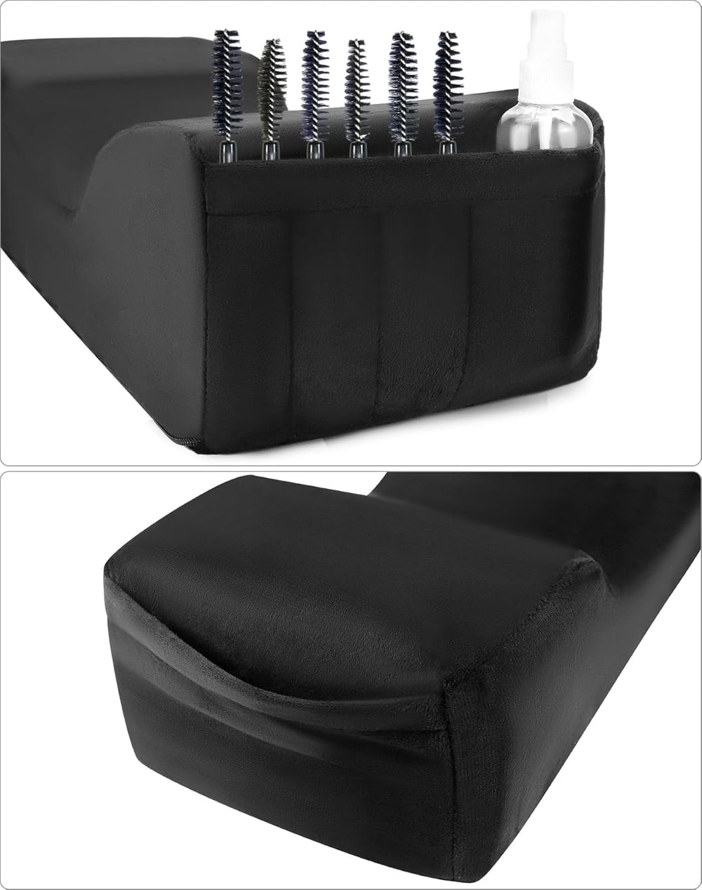 QWORK® Pernă pentru gene, pernă de machiaj de frumusețe în formă de U, pernă ergonomică pentru gene pentru alungire, pernă pentru gene din spumă de memorie pentru uz casnic în salonul de frumusețe (negru) Perne ortopedice cervicale Naty Shop