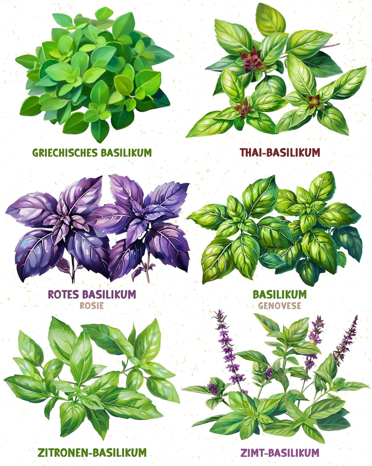 Bio semínka bazalky v sadě 6 - 6 semínek bazalky pro snadné pěstování na zahradě, na balkóně nebo na vyvýšeném záhonu - Semena rostlin - Sazenice