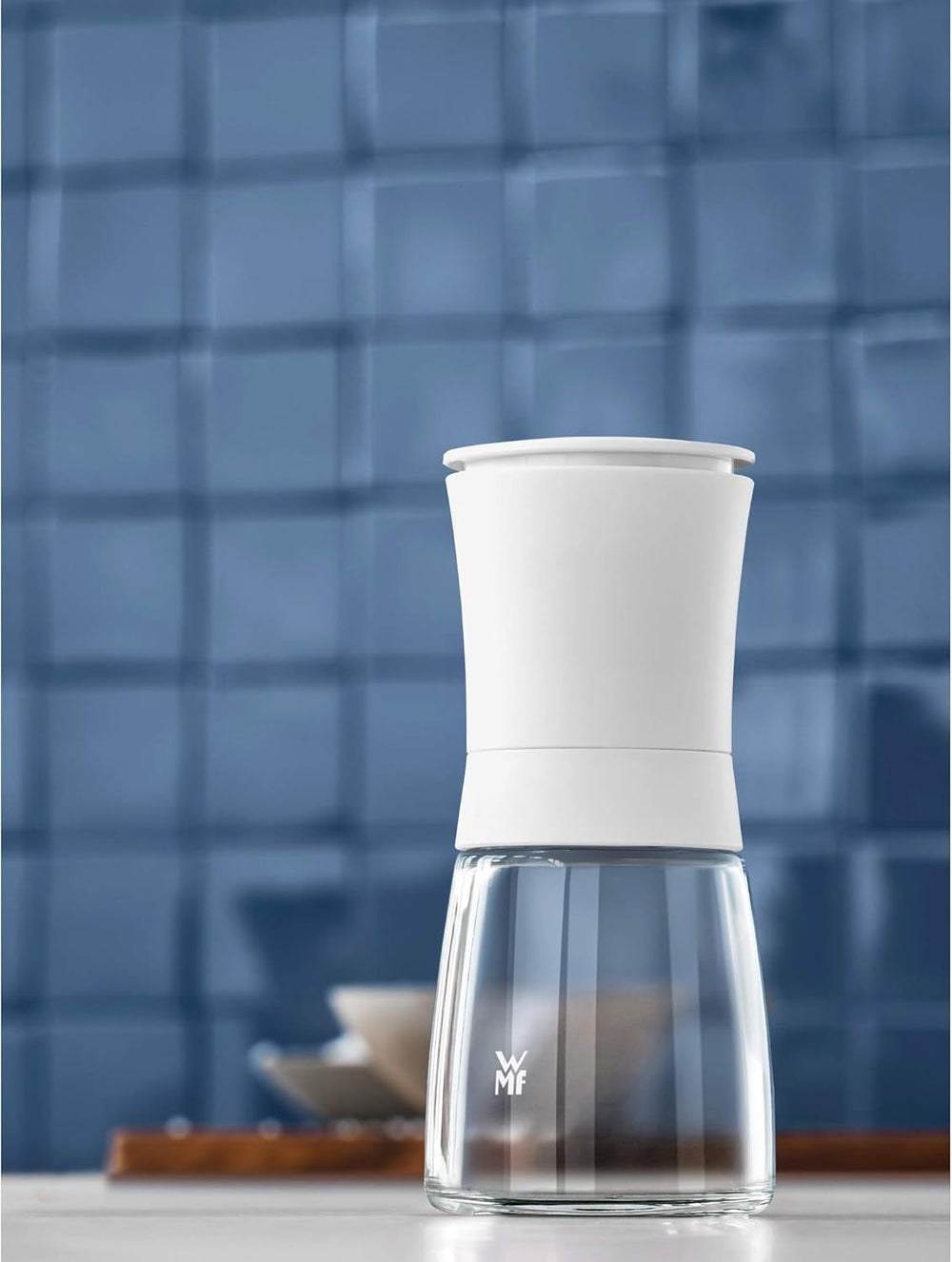 WMF Trend mlýnek na sůl nebo pepř 14 cm, bez náplně, keramický mlýnek, plastový, skleněný, bílý Mlýnky a kráječe Naty Shop