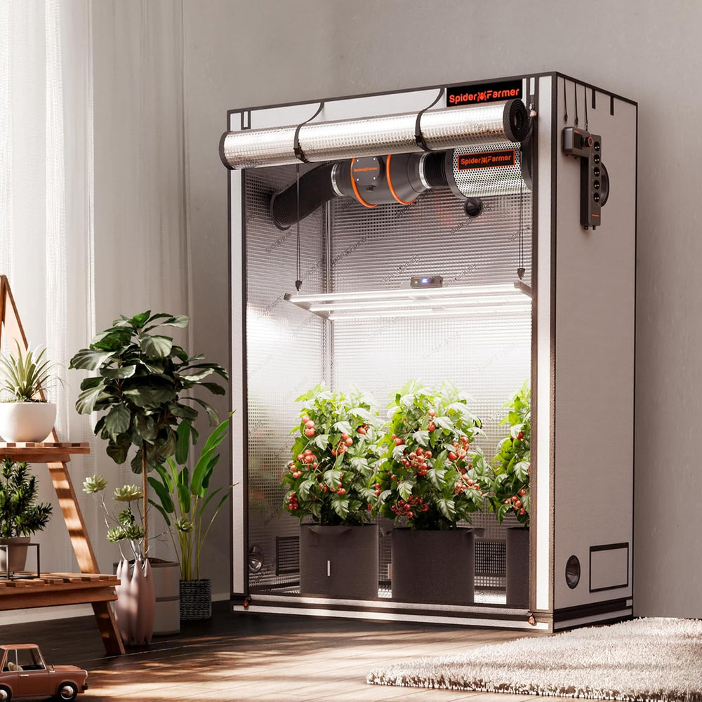 Pěstební stan Spider Farmer Pro 70x140x200cm s rolovacími dveřmi, pozorovacím oknem, odnímatelným podlahovým panelem, tkanina Mylar 2000D, pro vnitřní hydroponii s SF4000, G4500, SE4500