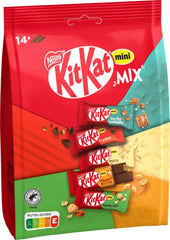 Nestlé Mini Mix KitKat Čokoládové tyčinky Pět lahodných příchutí 14 tyčinek 1 balení (1 sáček x 197,4 g)