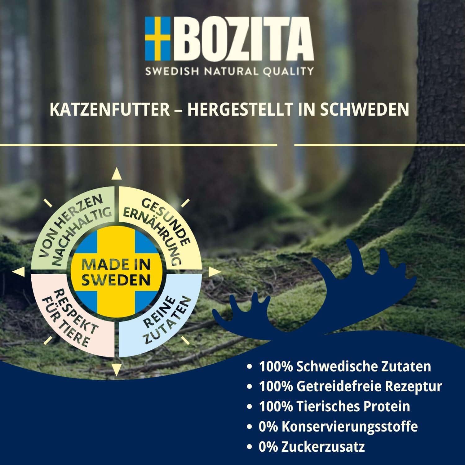 Bozita Mousse Ocean Mix – 12 x 85g hrană umedă pentru pisici cu ton, somon sau cod galben – fără cereale, fără zahăr și coloranți artificiali – cu postbiotice pentru o floră intestinală sănătoasă