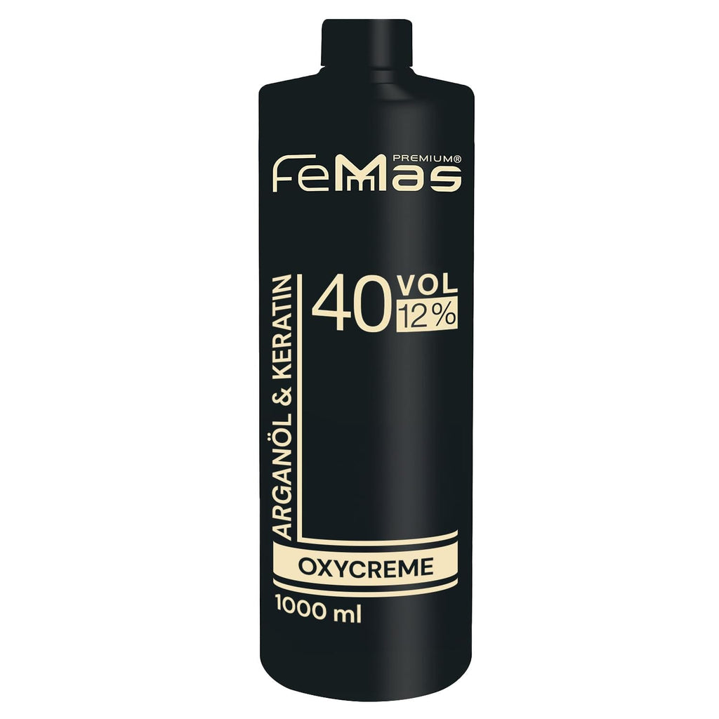 FemMas Oxycreme in 6% 1000 ml I Agent oxidant pentru colorarea și vopsirea părului I Aplicare ușoară și fixare optimă I Dezvoltator pentru rezultate uniforme în calitate de salon I Dezvoltator pentru colorarea părului Vopsea pentru par Naty Shop 12 1 litru (1 pachet)
