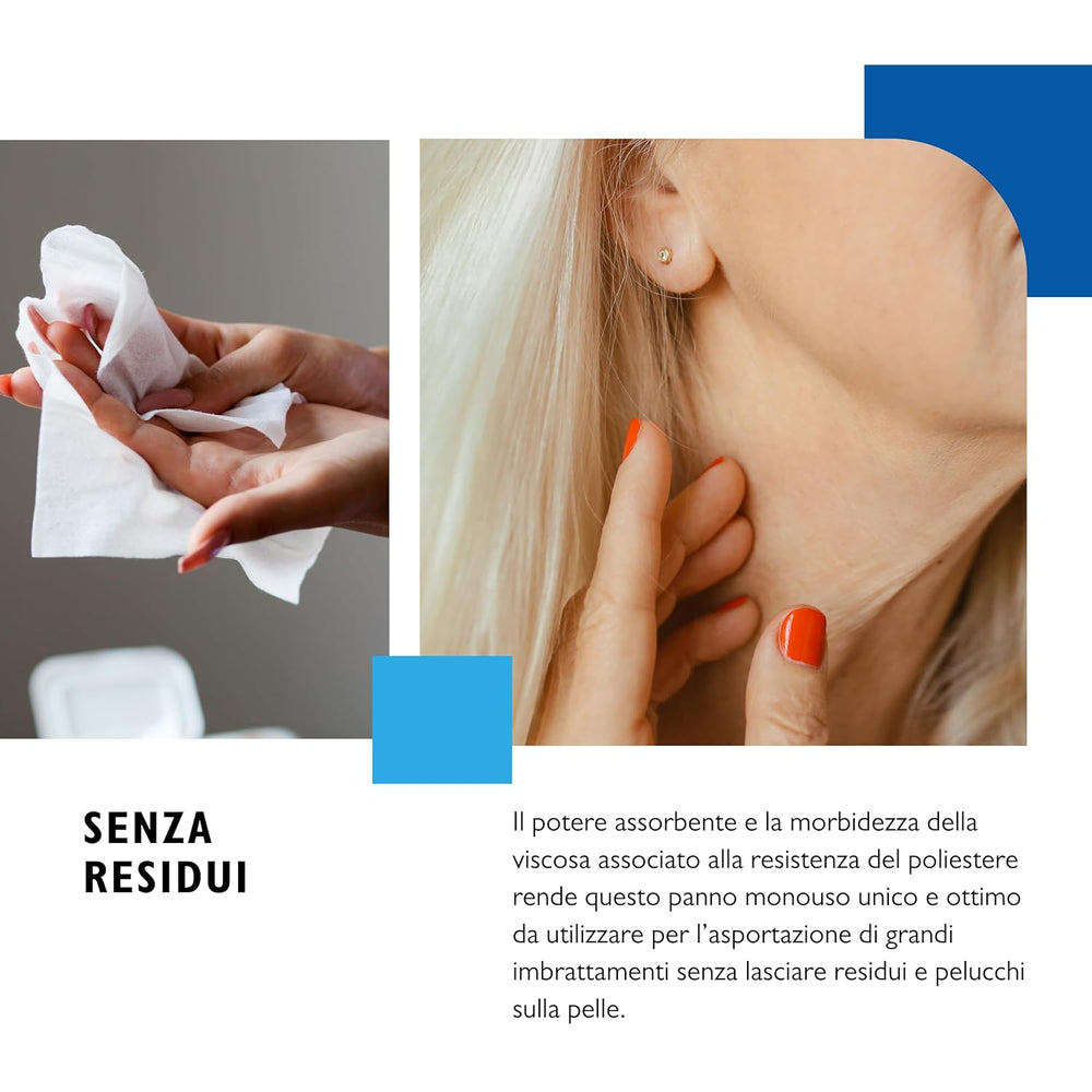 BIODERM Cellusoft - měkké, multifunkční, jednorázové viskózové a polyesterové vlhčené ubrousky - multifunkční ubrousky pro jemnou hygienu citlivé a zarudlé pokožky seniorů a dětí - 30 x 38 cm (50